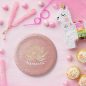 Rose Gold Lotus Yoga Studio Meditation Instructor Pappteller (Party)