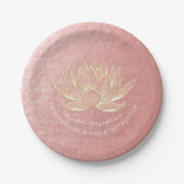 Rose Gold Lotus Yoga Studio Meditation Instructor Pappteller (Vorderseite)