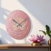 Rose Gold Lotus Yoga Studio Meditation Instructor Runde Wanduhr
