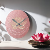 Rose Gold Lotus Yoga Studio Meditation Instructor Runde Wanduhr