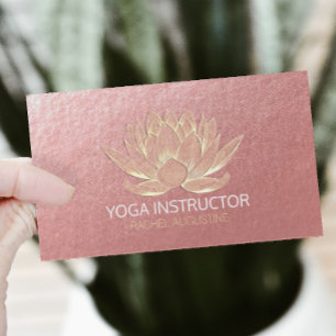 Rose Gold Lotus Yoga Visitenkarte