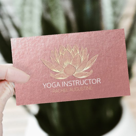 Rose Gold Lotus Yoga Visitenkarte