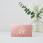 Rose Gold Lotus Yoga Visitenkarte (Stehend Vorderseite)