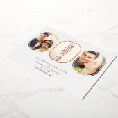Rose Gold Love Quote Wedding 2 Photos Couple Folieneinladung (Gedreht)