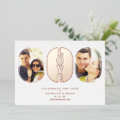 Rose Gold Love Quote Wedding 2 Photos Couple Folieneinladung (Stehend vorne)