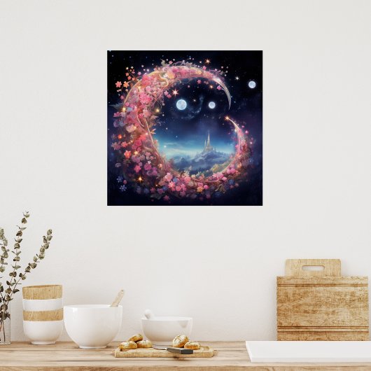 Rose Gold Lunar Traum Poster (Küche)