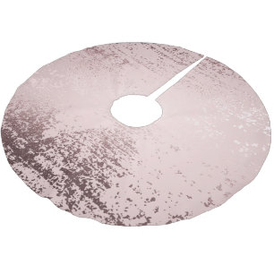 Rose Gold Luxuriöses Metalldesign Polyester Weihnachtsbaumdecke