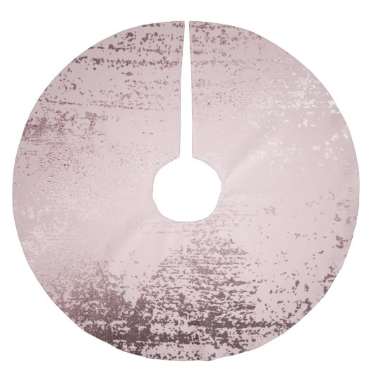 Rose Gold Luxuriöses Metalldesign Polyester Weihnachtsbaumdecke (Vorderseite)