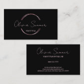 Rose Gold Luxury Circle Visitenkarte (Vorne/Hinten)