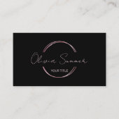 Rose Gold Luxury Circle Visitenkarte (Vorderseite)