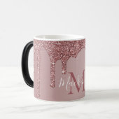 Rose Gold Luxury Driving Glitzer Monogram Verwandlungstasse (Vorderseite Links)