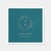 Rose Gold Luxury Elegant Floral Serviette (Vorderseite)