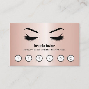 Rose Gold Luxus Browbar Eyelash Custom Loyalität Visitenkarte
