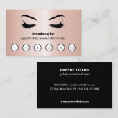 Rose Gold Luxus Browbar Eyelash Custom Loyalität Visitenkarte (Vorne/Hinten)