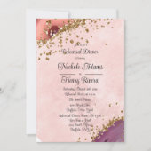 Rose Gold Luxus Glitzer Agate Probe Abendessen Einladung (Vorderseite)