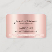 Rose Gold Luxus Glitzer Tropfen Visitenkarte (Rückseite)