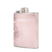 Rose Gold Luxus metallische Personalisiert Flachmann (Links)