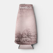 Rose Gold Luxus metallische personalisiert Flaschenkühler (Vorderseite)
