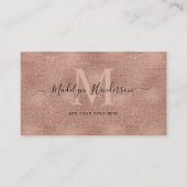 Rose Gold Luxus QR Code Beruflich Monogramm Visitenkarte (Vorderseite)
