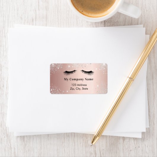 Rose Gold macht Glitzer Rücksendeadresse Adressaufkleber (Insitu)