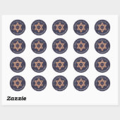 Rose Gold Magen David Custom Purim jeden Urlaub Runder Aufkleber (Blatt)