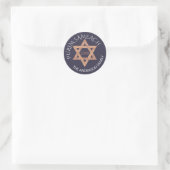 Rose Gold Magen David Custom Purim jeden Urlaub Runder Aufkleber (Tasche)