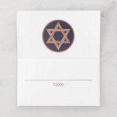 Rose Gold Magen David jede Gelegenheit Purim Party Platzkarte (Innenseite Aufgefaltet)