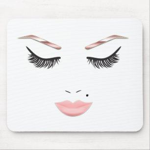 Rose Gold Make-up Gesicht Augenbrauen Lippen Glamo Mousepad