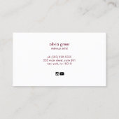 Rose Gold Makeup Artist and Hair Stylist Visitenkarte (Rückseite)