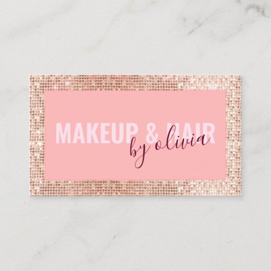 Rose Gold Makeup Artist and Hair Stylist Visitenkarte (Vorderseite)