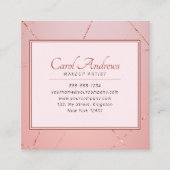 Rose Gold Makeup Artist Bridal Makeup Lashes Brows Quadratische Visitenkarte (Vorderseite)