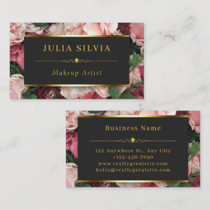Rose Gold Makeup Artist Hair Salon Business Card Visitenkarte