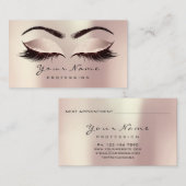 Rose Gold Makeup Artist Lash Pink Eyes Blush Terminkarte (Vorne/Hinten)