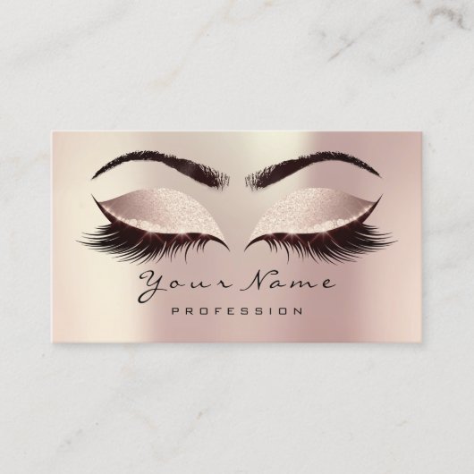 Rose Gold Makeup Artist Lash Pink Eyes Blush Terminkarte (Vorderseite)
