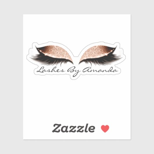 Rose Gold Makeup Artist Lashes Extension Branding Aufkleber (Blatt)