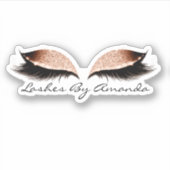 Rose Gold Makeup Artist Lashes Extension Branding Aufkleber (Vorderseite)