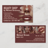 Rose Gold Makeup Beauty Salon Stylist Visitenkarte (Vorne/Hinten)