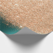 Rose Gold Makeup Confetti Glitzer Aquamarin Kupfer Geschenkpapier (Ecke)
