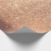 Rose Gold Makeup Confetti Glitzer Beauty Kupfer Geschenkpapier (Ecke)