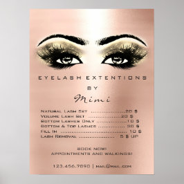 Rose Gold Makeup Eyes Lashes Erweiterungspreise Poster