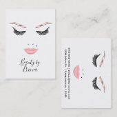 Rose Gold Makeup Face Lashes Visitenkarte (Vorne/Hinten)