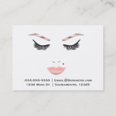 Rose Gold Makeup Face Lashes Visitenkarte (Rückseite)