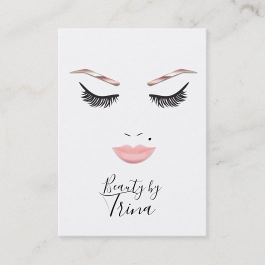 Rose Gold Makeup Face Lashes Visitenkarte (Vorderseite)