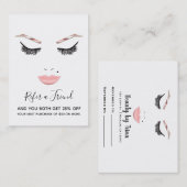 Rose Gold Makeup Face Lashes Visitenkarte (Vorne/Hinten)