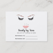 Rose Gold Makeup Face Lashes Visitenkarte (Rückseite)