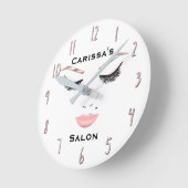 Rose Gold Makeup Gesicht Augenbrauen Lippen Glam S Runde Wanduhr (Winkel)