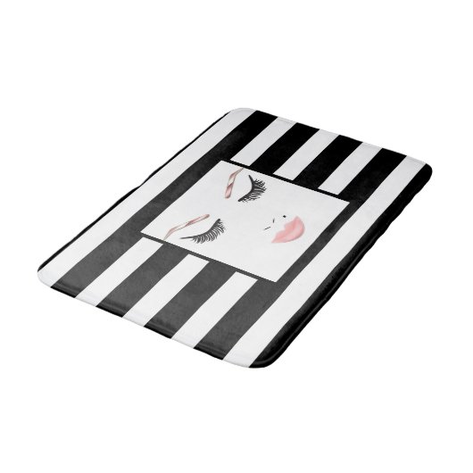 Rose Gold Makeup Gesicht Augenbrauen Lips Glam Bea Badematte (Schrägansicht)