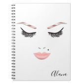 Rose Gold Makeup Gesicht Augenbrauen Lips Glam Bea Notizblock (Vorderseite)