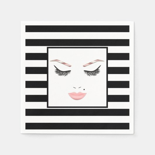 Rose Gold Makeup Gesicht Augenbrauen Lips Glam Bea Serviette (Vorderseite)