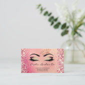 Rose Gold Makeup Glitzer Lashes Kronenlogo QR Visitenkarte (Stehend Vorderseite)